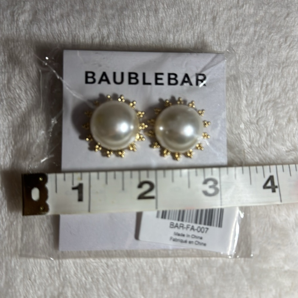Baublebar Dee Pearl Button Stud Earrings - Picture 5 of 5
